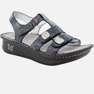 Alegria Kleo Gladiator Sandals Zesty Printed Shiny Snake Size 7 Platform Comfort